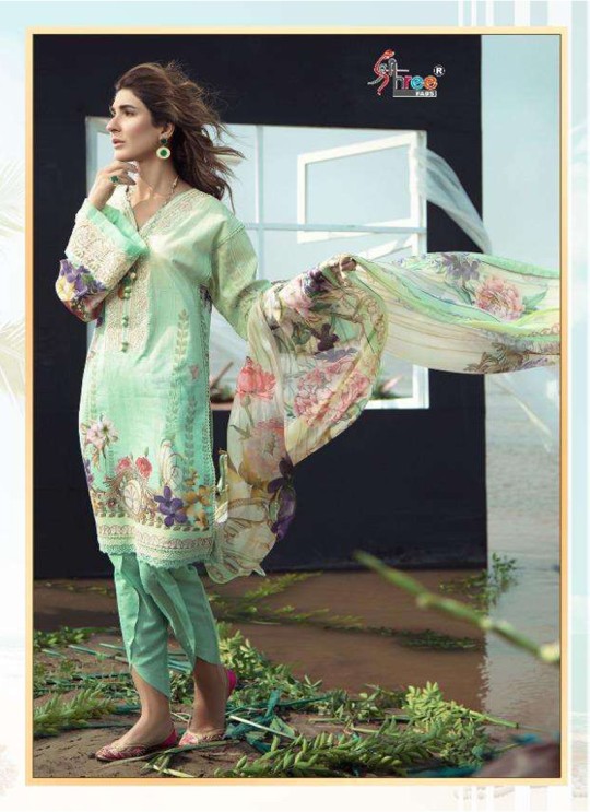 Firdous Vol 8 Chiffon By Shree Fab 1245 Green Party Wear Pakistani Shalvar Kameez SC/018099