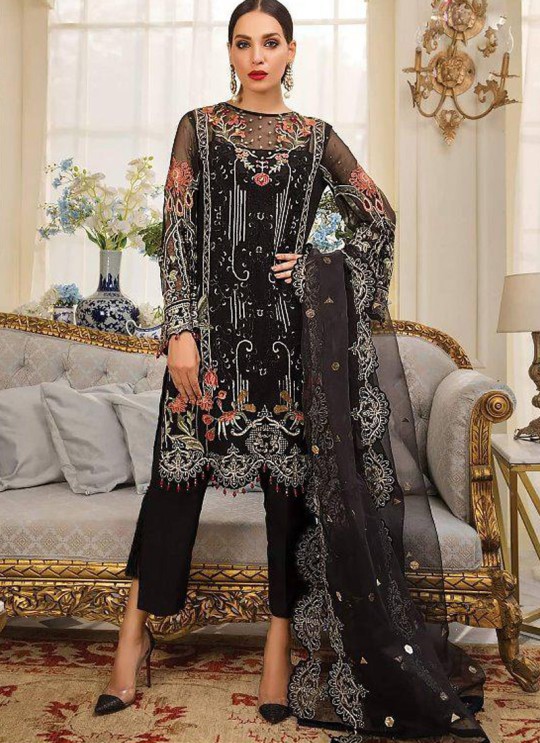 Black Net Party Wear Pakistani Suit Gulal Emb Collection Vol 2 2145 By Shree Fabs SC/015977