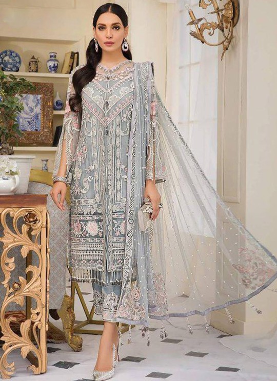 Grey Net Party Wear Pakistani Suit Gulal Emb Collection Vol 2 2146 By Shree Fabs SC/015977