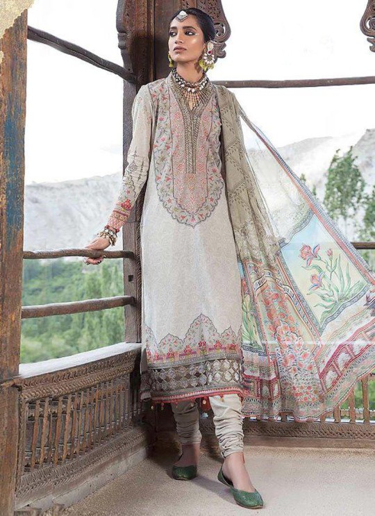 Off White Pure Cotton Casual Wear Pakistani Suit Mariya N Print Vol 3 5636 By Shree Fabs SC/016060