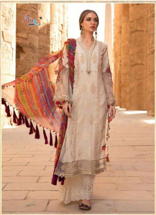 Mariya B Lawn Spring Summer 20 Vol 1 By Shree Fab Beige Pure Cotton Eid Wear Pakistani Suit 1191