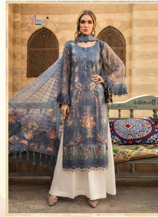 Mariya B Lawn Spring Summer 20 Vol 1 By Shree Fab Grey Pure Cotton Eid Wear Pakistani Suit 1192