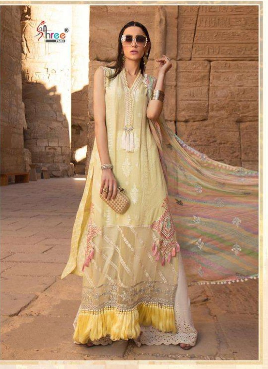 Mariya B Lawn Spring Summer 20 Vol 1 By Shree Fab Beige Pure Cotton Eid Wear Pakistani Suit 1193