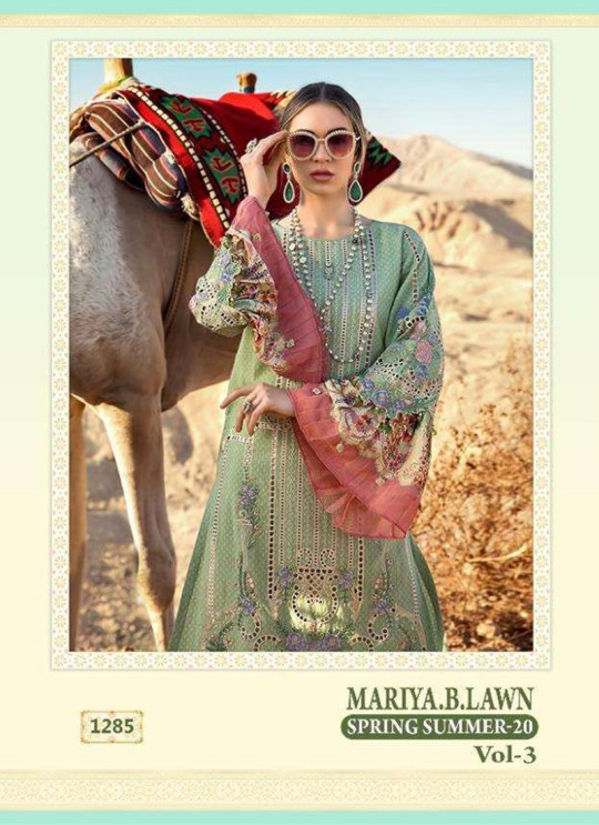 Mariya B Lawn Vol 3 Spring Summer 20 By Shree Fab 1285 Green Bridesmaid Pakistani Shalvar Kameez SC/018115