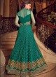 Teal Green Net Floor Length Anarkali For Indian Weddings Snow White Violet 22 5912 By Swagat SC/013242