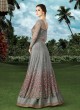 Grey Net Floor Length Anarkali For Mehandi Ceremony Snow White Series 4903A Color By Swagat SC/003924