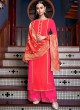 Orange Silk Wedding Palazzo Suit Violet Vol 28 6202 By Swagat SC/016643