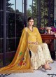 Yellow  Silk Party Wear Sharara Suit Sezane 8002 By Swagat