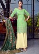 Green Silk Party Wear Sharara Suit Sezane 8007 By Swagat