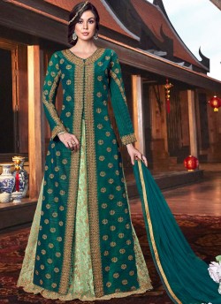 Wedding & Party Wear Floor Length Anarkali In Green Color Violet Vol 26 - 6105 By Swagat SC/016381