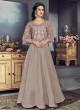 Grey Tussar Silk Gown Style Anarkali For Wedding Reception Royal Highness 706 Set By Sybella Creations SC/014029
