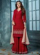 Maroon Georgette Palazzo Suit For Wedding Ceremony Royal Bliss 801 By Sybella Creations SC/014245