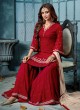 Maroon Georgette Palazzo Suit For Wedding Ceremony Royal Bliss 801 Set By Sybella Creations SC/014253 Maroon Georgette Palazzo Suit For Wedding Ceremony Royal Bliss 801 Set By Sybella Creations SC/014253