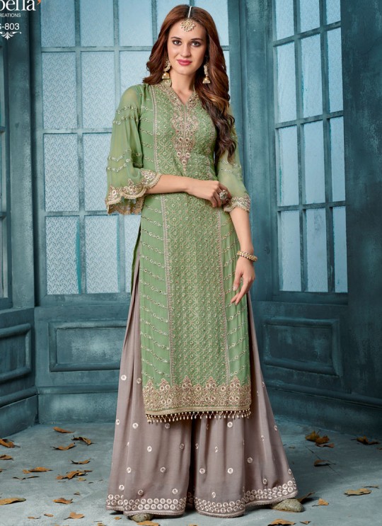 Green Georgette Palazzo Suit For Wedding Ceremony Royal Bliss 803 By Sybella Creations SC/014247