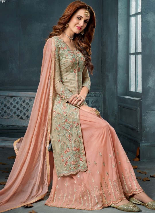 Green Net Palazzo Suit For Wedding Ceremony Royal Bliss 806 By Sybella Creations SC/014250