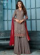 Grey Georgette Palazzo Suit For Wedding Ceremony Royal Bliss 808 Set By Sybella Creations SC/014253