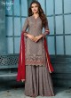 Grey Georgette Palazzo Suit For Wedding Ceremony Royal Bliss 808 By Sybella Creations SC/014252