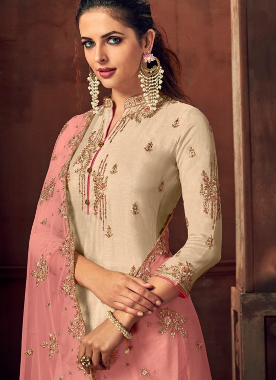 Rihana By Sybella 3104 Cream Silk Ceremony Palazzo Suit