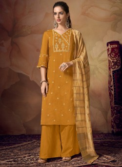 Siphora By Sybella 2103 Yellow Banarsi Viscose Palazzo Suit SC-017250