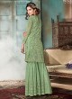 Green Net Sharara Suit For Wedding Reception La Royal 605 By Sybella Creations SC/012979