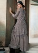 Grey Net Palazzo Suit For Wedding Reception La Royal 607 By Sybella Creations SC/012981