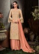 Beige Party Wear Palazzo Suit Rahnuma 1104 By Sybella Creations SC/016447