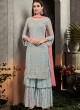 Blue Georgette  Palazzo Suit Rahnuma 1105 Set By Sybella Creations SC/016452