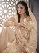 Bewitching Net Designer Palazzo Suit For Wedding In Beige Color