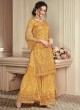 Yellow Net Embroidered Wedding Wear Palazzo Suit The Roal Shades 906 By Sybella Creation SC/015117
