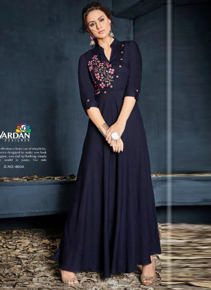 Buy Zia Black Party Wear Long Flair Gown at Rs 850 online from Fab Funda party  wear kurtis  Zia15in4