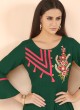 Green Rayon Party Wear Designer Kurti 6028 By Vardan