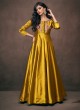 Gold Satin Silk Ready Made Gown For Bridesmaids 191 By Vardan Gold Satin Silk Ready Made Gown For Bridesmaids 191 By Vardan
