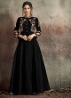 Black Tapeta Silk Ready Made Gown For Bridesmaids Gold 1406A By Vardan