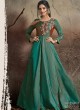 Green Tapeta Silk Evening Ready Made Three Piece Gown 1402 By Vardan
