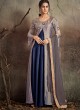 Blue Tapeta Silk Evening Ready Made Three Piece Gown 1403 By Vardan
