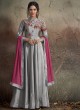 Grey Tapeta Silk Evening Ready Made Three Piece Gown 1407 By Vardan Grey Tapeta Silk Evening Ready Made Three Piece Gown 1407 By Vardan