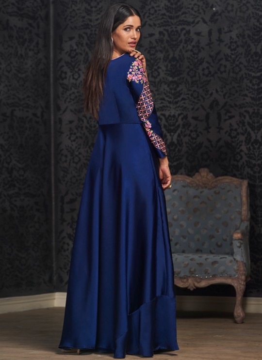 Blue Faux Georgette For Bridesmaids 1503 By Vardan