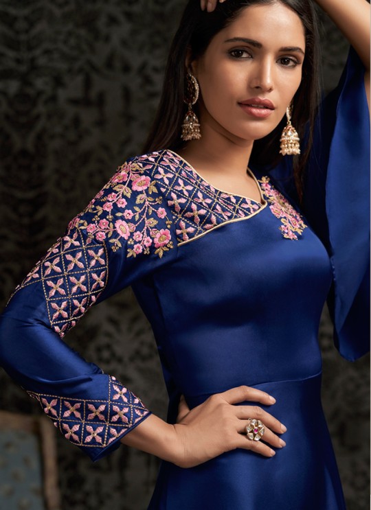 Blue Faux Georgette For Bridesmaids 1503 By Vardan