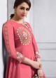 Pink Tapeta Silk Party Wear Ready Made Anarkali Suit 158E By Vardan