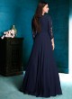 Blue Faux Georgette Party Wear Ready Made Gown Style Anarkali 168 By Vardan