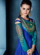 Blue Tapeta Silk Party Wear Ready Made Three Piece Gown 175 By Vardan
