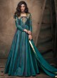 Teal Green Tapeta Silk Evening Ready Made Gown 181 By Vardan