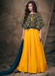 Yellow Tapeta Silk Evening Ready Made Gown 182 By Vardan