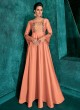 Triva Silk Peach Ceremony Designer Gown Rozi Vol 1 By Vardan 51014