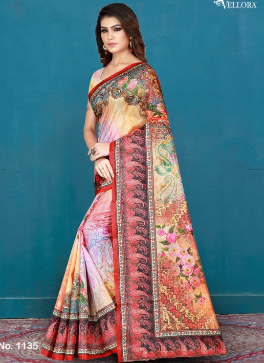 Multicolor Cotton Printed Festival Wear Designer Saree Vellora Saree Vol 2 1135 By Vellora Multicolor Cotton Printed Festival Wear Designer Saree Vellora Saree Vol 2 1135 By Vellora