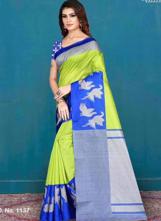 Green Art Silk Printed Festival Wear Designer Saree Vellora Saree Vol 2 1137 By Vellora