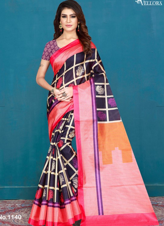 Purple Art Silk Printed Festival Wear Designer Saree Vellora Saree Vol 2 1140 By Vellora