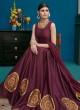 Wine Silk Party Wear Floor Length Anarkali Alicia 10126 By Vipul Fashions