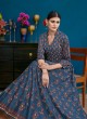 Blue Silk Party Wear Gown Style Anarkali Alicia 10129 By Vipul Fashions