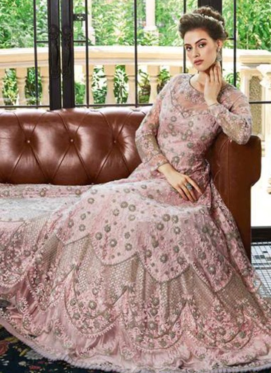 Pink Net Floor Length Anarkali Eternity 4535 By Vipul Fashions SC/015505